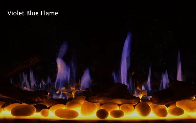 Litedeer Homes Gloria II 58" Smart Electric Fireplace with App Driftwood Log & River Rock - ZEF58VS, Silver - Terrace Level