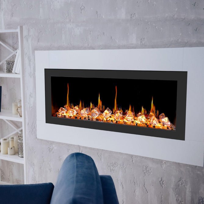Litedeer Homes Latitude II 48" Smart Wall Mounted Electric Fireplace with APP Diamond - like Crystal - ZEF48XC - Terrace Level