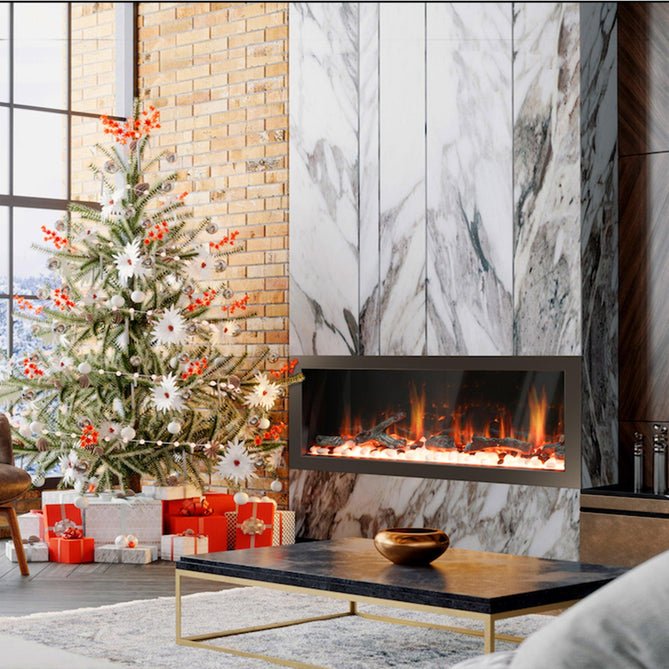 Litedeer Homes Latitude II 58" Seamless Push - in Electric Fireplace - ZEF58V - Terrace Level
