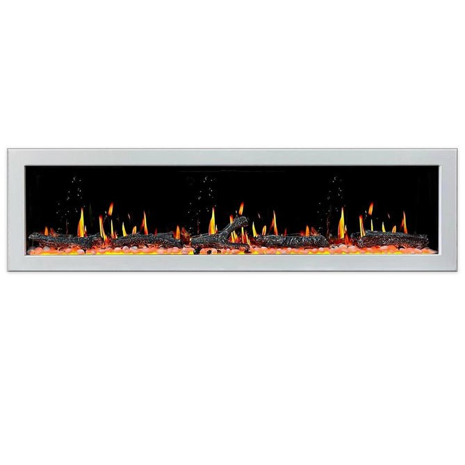 Litedeer Homes Latitude II 78" Smart Electric Fireplace with App Driftwood Log & River Rock - ZEF78VW - Terrace Level