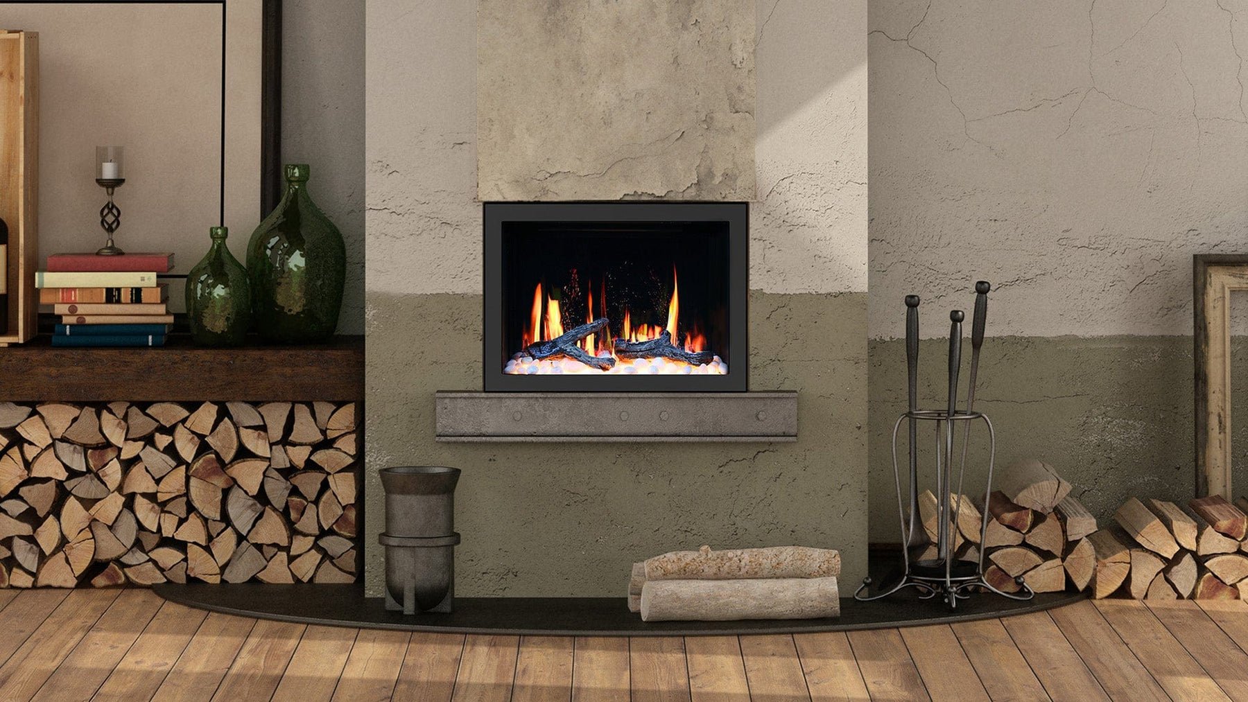 Litedeer Homes LiteStar 33 - inch Smart Electric Fireplace Insert - ZEF38VC - 33 - Terrace Level