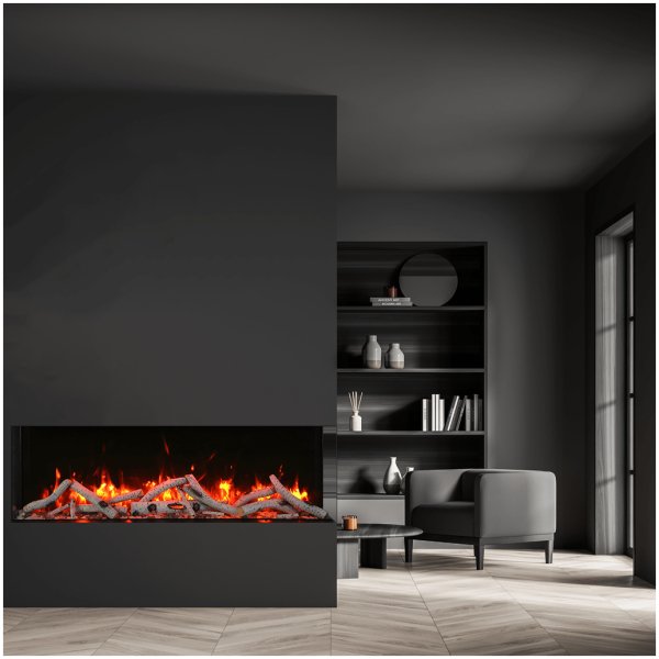 Remii Bay - Slim 3 Sided Smart Electric Fireplace - Bay - Slim - Terrace Level