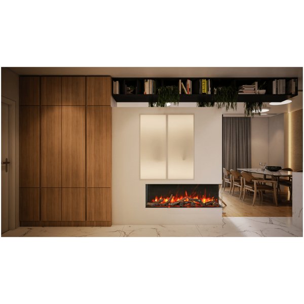 Remii Bay - Slim 3 Sided Smart Electric Fireplace - Bay - Slim - Terrace Level