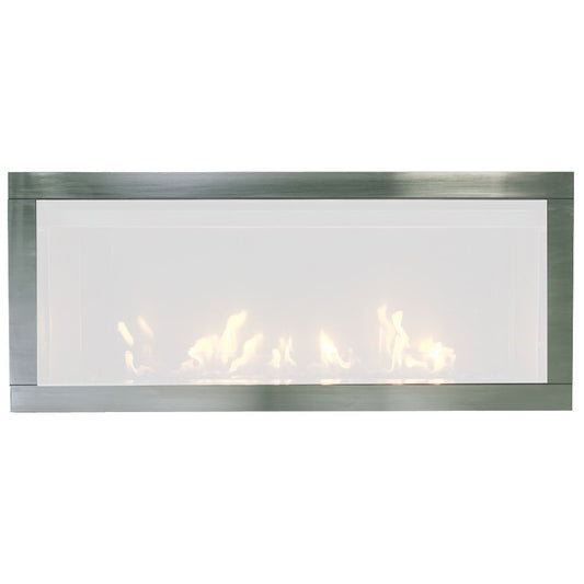 Sierra Flames Stainless Steel Surround with Safety Barrier - NEWCOMB - 36 - SURR - SS - SCR - Terrace Level