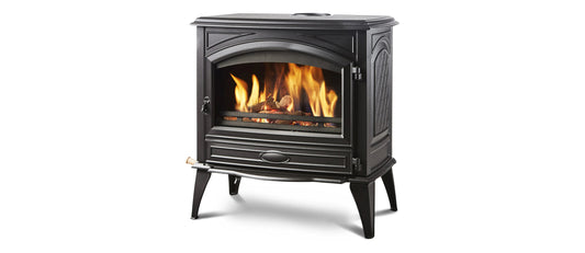 Lynwood W76 Wood Stove With Cast Iron Door, Black Colour Finish