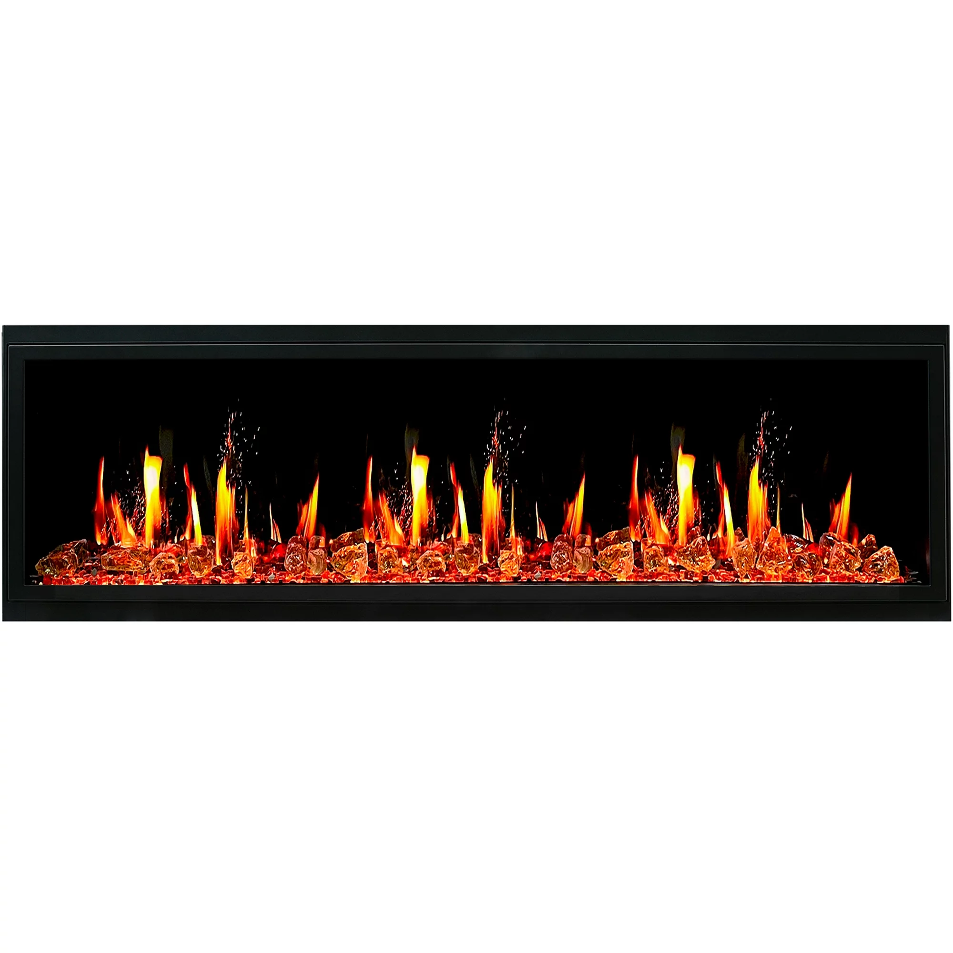 Litedeer Homes Latitude 65" Smart Built-in Electric Fireplace with Reflective Amber Glass - ZEF65XA