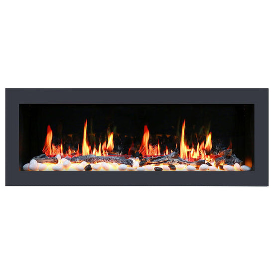 Litedeer Homes Latitude II 58" Smart Wall Mount Electric Fireplace with App, Driftwood Logs & River Rocks - ZEF58V