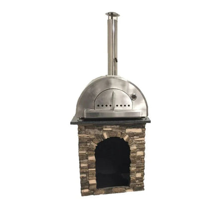 Stacked Stone Brown with Steel Gray Polished countertop; WPPO Pro 5 Pizza Oven