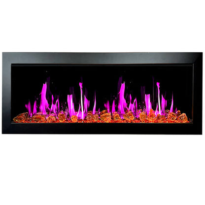 Litedeer Homes Latitude II 48" Smart Wall Mount Electric Fireplace with Reflective Amber Glass - ZEF48XA