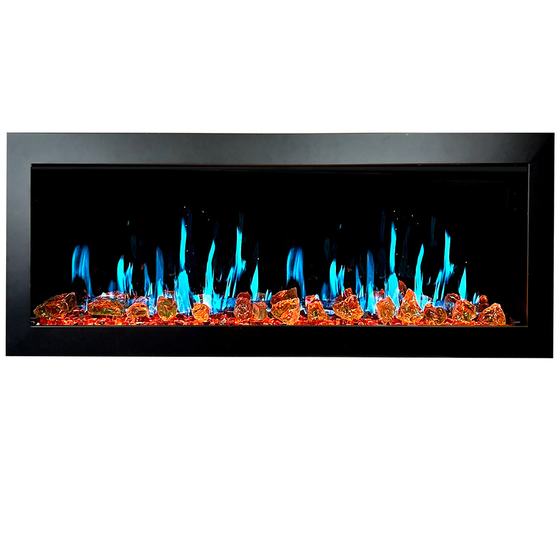 Litedeer Homes Latitude II 48" Smart Wall Mount Electric Fireplace with Reflective Amber Glass - ZEF48XA