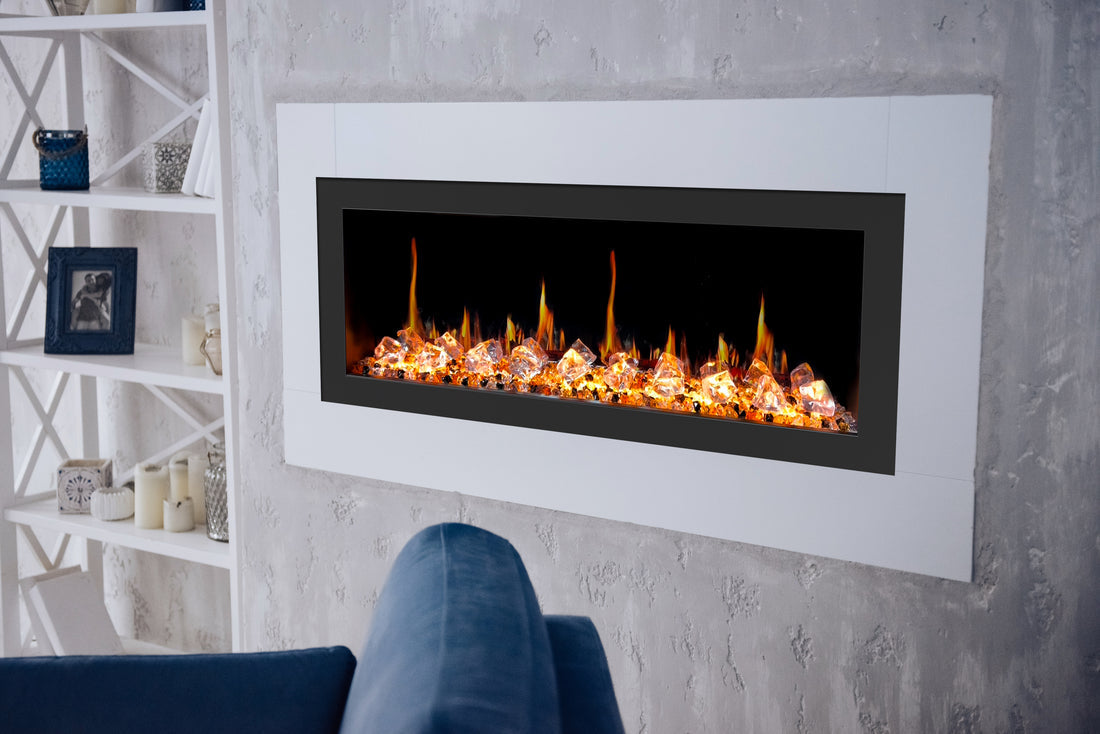 Litedeer Homes Latitude II 48" Smart Wall Mounted Electric Fireplace with APP Diamond-like Crystal - ZEF48XC