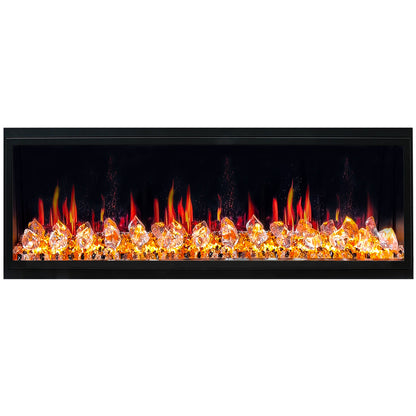 Litedeer Homes Latitude II 58" Smart Wall Mount Electric Fireplace with app Diamond-like Crystal - ZEF58VC, Black