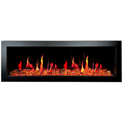 Litedeer Homes Latitude II 58" Smart Wall Mounted Electric Fireplace with APP Reflective Amber Glass - ZEF58VA