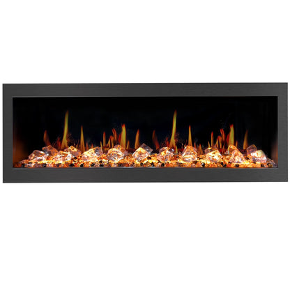 Litedeer Homes Latitude II 58" Smart Wall Mount Electric Fireplace with app Diamond-like Crystal - ZEF58VC, Black