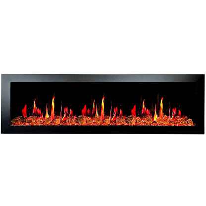 Litedeer Homes Latitude II 68" Smart Wall Mounted Electric Fireplace with Reflective Amber Glass - ZEF68XA