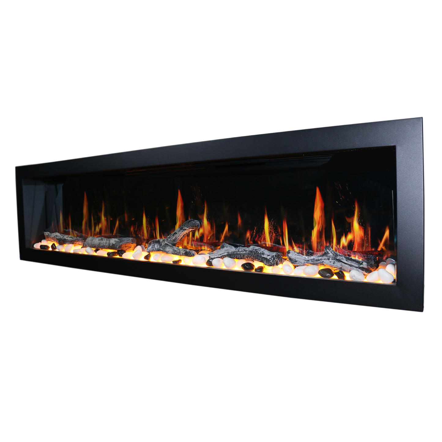 Litedeer Homes Latitude II 78" Smart Wall Mount Electric Fireplace (Model: ZEF78V), Black