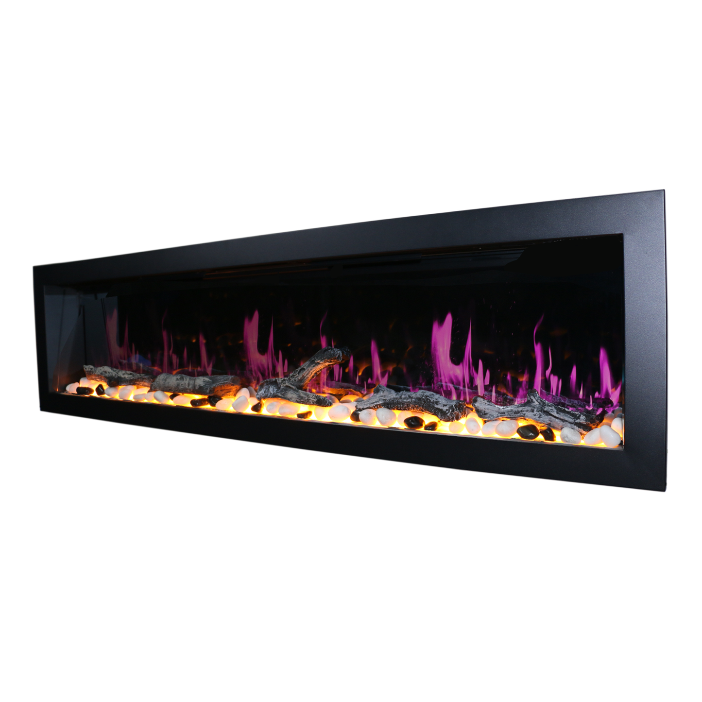 Litedeer Homes Latitude II 78" Smart Wall Mount Electric Fireplace (Model: ZEF78V), Black