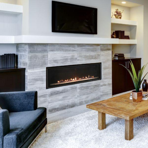 American Hearth Loft Linear Fireplace IPI - DVL - Terrace Level