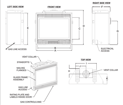American Hearth Madison Premium Fireplace - Terrace Level