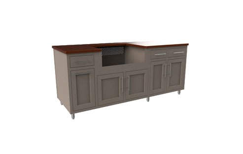 Challenger Coastal Kitchens 80.875 - Inch Designs Coastal Countertop with Door Style - CST - 80.875 - WGDDD - Terrace Level