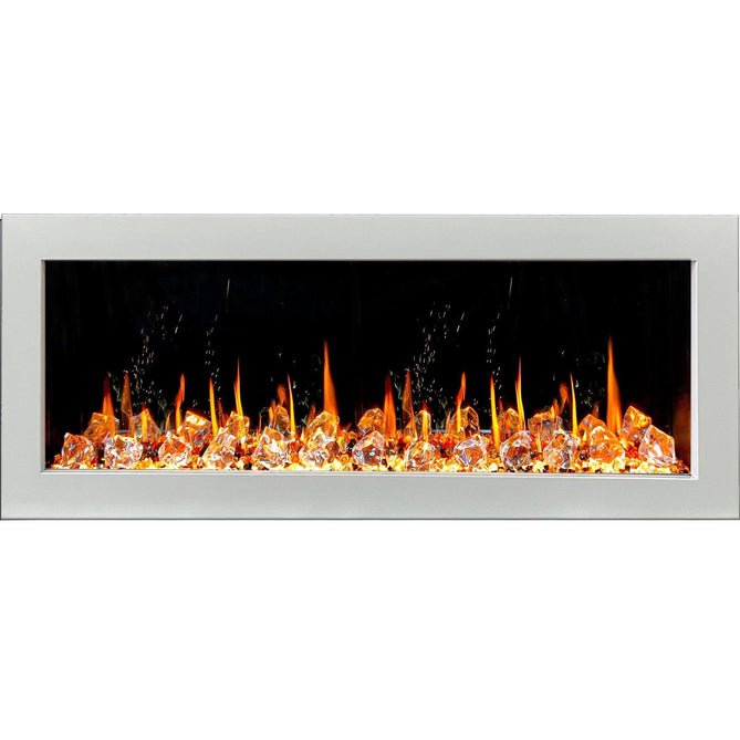 Litedeer Homes Gloria II 48" Smart Electric Fireplace with App Diamond - like Crystal - ZEF48XCW, White - Terrace Level