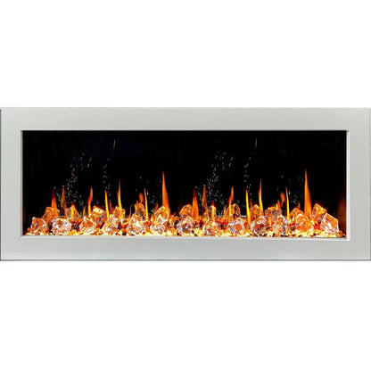 Litedeer Homes Gloria II 48" Smart Electric Fireplace with App Diamond - like Crystal - ZEF48XCW, White - Terrace Level