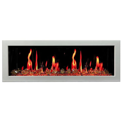 Litedeer Homes Gloria II 48" Smart Electric Fireplace with App Reflective Amber Glass - ZEF48XAW, White - Terrace Level