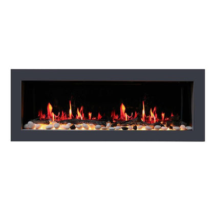 Litedeer Homes Gloria II 48" Smart Wall Mounted Electric Fireplace with App Driftwood Log & River Rock - ZEF48XS, Silver - Terrace Level