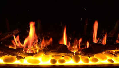 Litedeer Homes Gloria II 58" Smart Electric Fireplace with App Driftwood Log & River Rock - ZEF58VS, Silver - Terrace Level