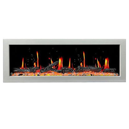 Litedeer Homes Gloria II 58" Smart Electric Fireplace with App Driftwood Log & River Rock - ZEF58VW White Fireplace - Terrace Level