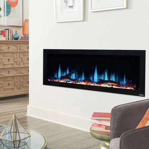 Litedeer Homes Gloria II Seamless Push - in Electric Fireplace (Silver / White Frame) - ZEF - Terrace Level