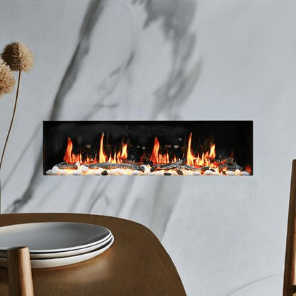 Litedeer Homes Gloria II Seamless Push - in Electric Fireplace (Silver / White Frame) - ZEF - Terrace Level