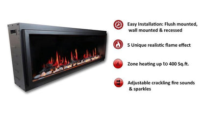 Litedeer Homes Latitude 45" Ultra Slim Built - in Electric Fireplace - ZEF45X - Terrace Level