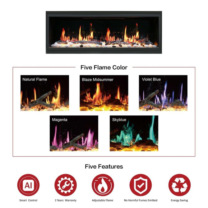 Litedeer Homes Latitude 45" Ultra Slim Built - in Electric Fireplace - ZEF45X - Terrace Level