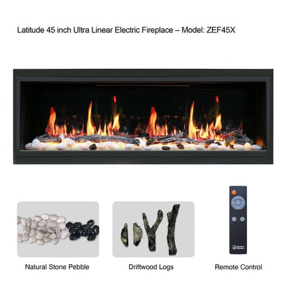 Litedeer Homes Latitude 45" Ultra Slim Built - in Electric Fireplace - ZEF45X - Terrace Level