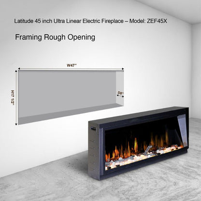 Litedeer Homes Latitude 45" Ultra Slim Built - in Electric Fireplace - ZEF45X - Terrace Level