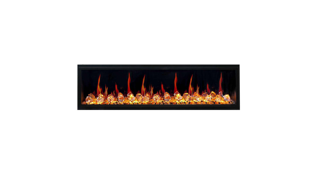 Litedeer Homes Latitude 75 inch Smart Control HD LED Electric Fireplace Wifi Enabled (Model: ZEF75VC),Black