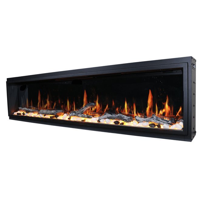 Litedeer Homes Latitude 75" Ultra Slim Built - in Electric Fireplace - ZEF75V - Terrace Level