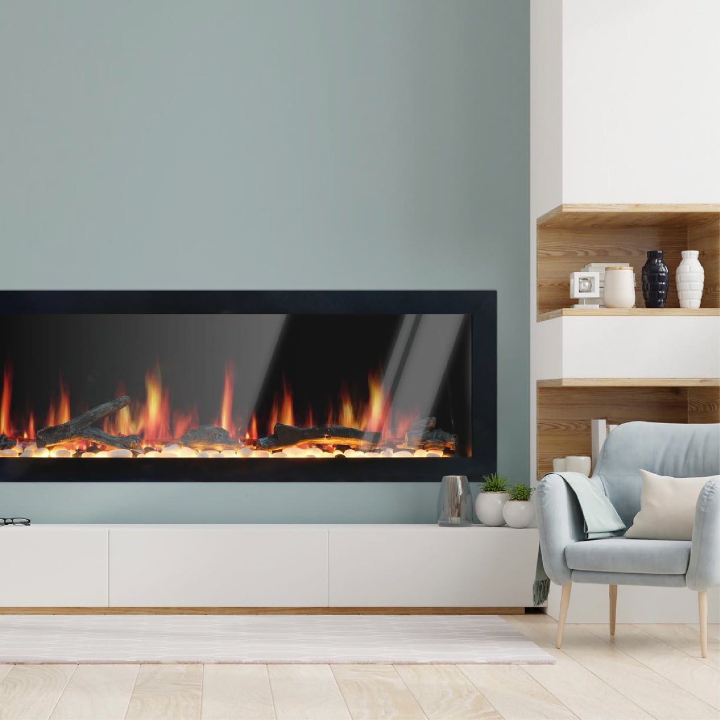 Litedeer Homes Latitude II 48 - inch Seamless Push - in Electric Fireplace - ZEF48X - Terrace Level