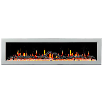 Litedeer Homes Latitude II 48" Smart Wall Mount Electric Fireplace with App Driftwood Log & River Rock - ZEF48X