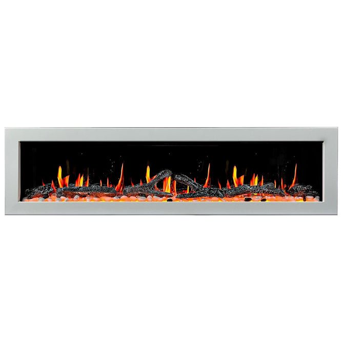 Litedeer Homes Latitude II 48" Smart Wall Mount Electric Fireplace with App Driftwood Log & River Rock - ZEF48X - Terrace Level