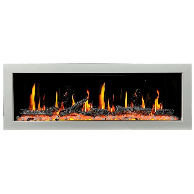 Litedeer Homes Latitude II 48" Smart Wall Mount Electric Fireplace with App Driftwood Log & River Rock - ZEF48X - Terrace Level