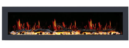 Litedeer Homes Latitude II 48" Smart Wall Mount Electric Fireplace with App Driftwood Log & River Rock - ZEF48X - Terrace Level