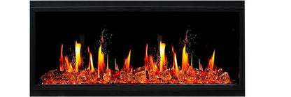 Litedeer Homes Latitude II 48" Smart Wall Mount Electric Fireplace with Reflective Amber Glass - ZEF48XA - Terrace Level