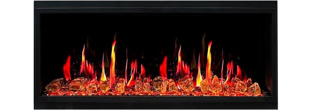 Litedeer Homes Latitude II 48" Smart Wall Mount Electric Fireplace with Reflective Amber Glass - ZEF48XA - Terrace Level