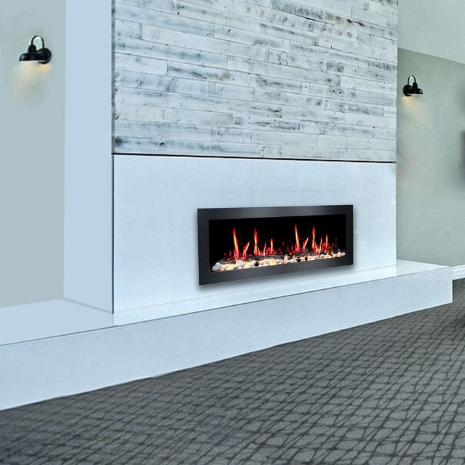 Litedeer Homes Latitude II 48" Smart Wall Mounted Electric Fireplace with APP Diamond - like Crystal - ZEF48XC - Terrace Level