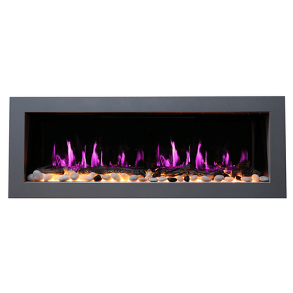 Litedeer Homes Latitude II 58" Smart Electric Fireplace with App Driftwood Log & River Rock - ZEF58V