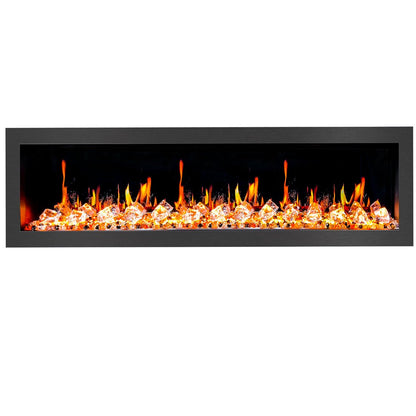 Litedeer Homes Latitude II 68 - inch Seamless Push - in Electric Fireplace - ZEF68X - Terrace Level