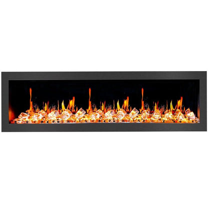 Litedeer Homes Latitude II 68" Smart Wall Mount Electric Fireplace with App Diamond - like Crystal - ZEF68XC - Terrace Level