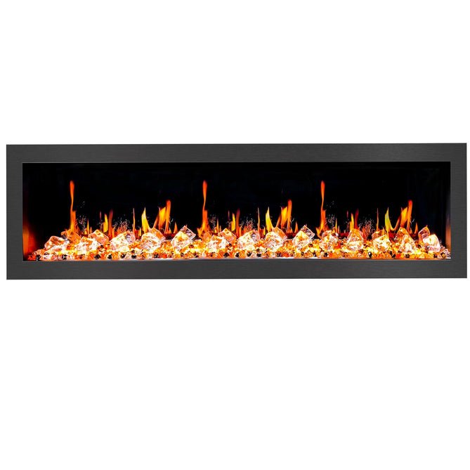 Litedeer Homes Latitude II 68" Smart Wall Mount Electric Fireplace with App Diamond - like Crystal - ZEF68XC - Terrace Level